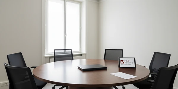 Heller Besprechungsraum für effiziente Steuerberatung und Treuhandlösungen, ideal für vertrauliche Kundengespräche.